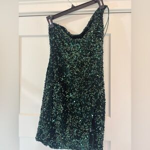 Green Sequin Mini Dress